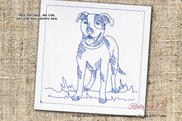 American Pit Bull Terrier Redwork
