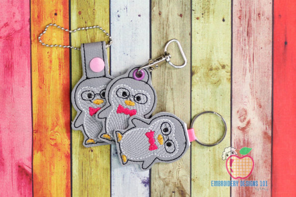 Cute Winter Penguin ITH KeyFob Snaptab