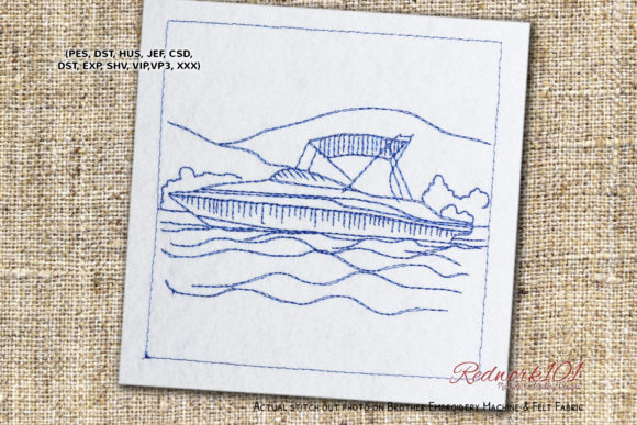 Deck Boat Redwork: A Charming Embroidery Design for Meaningful Gifts