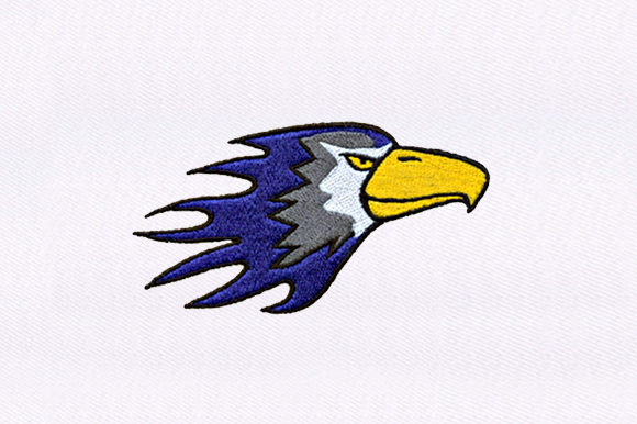 Fiery Eagle: Bold Bird Embroidery for Boutique Apparel