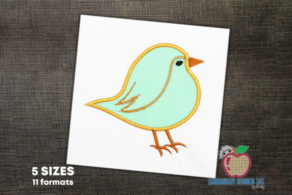 Fluffy Robin Bird Applique