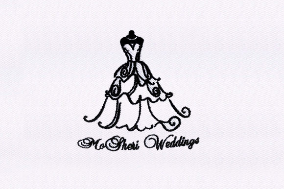 Gown Silhouette Embroidery Design
