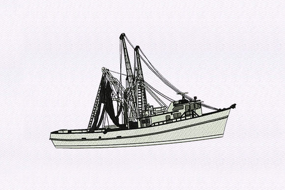Ship Liner Embroidery Design