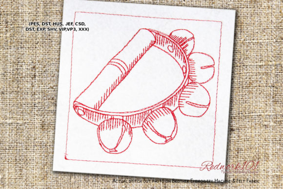 Star 5 Bell Handbells Embroidery Design