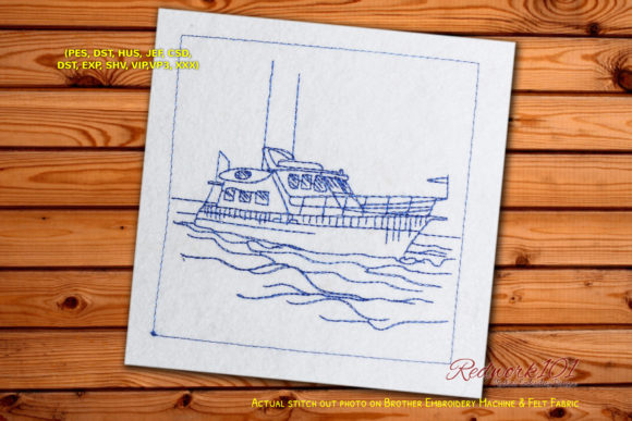 Trawler Boat Redwork: A Seasonal Embroidery Gem